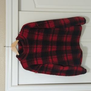 Red Plaid Sherpa Sweater | Great Condition